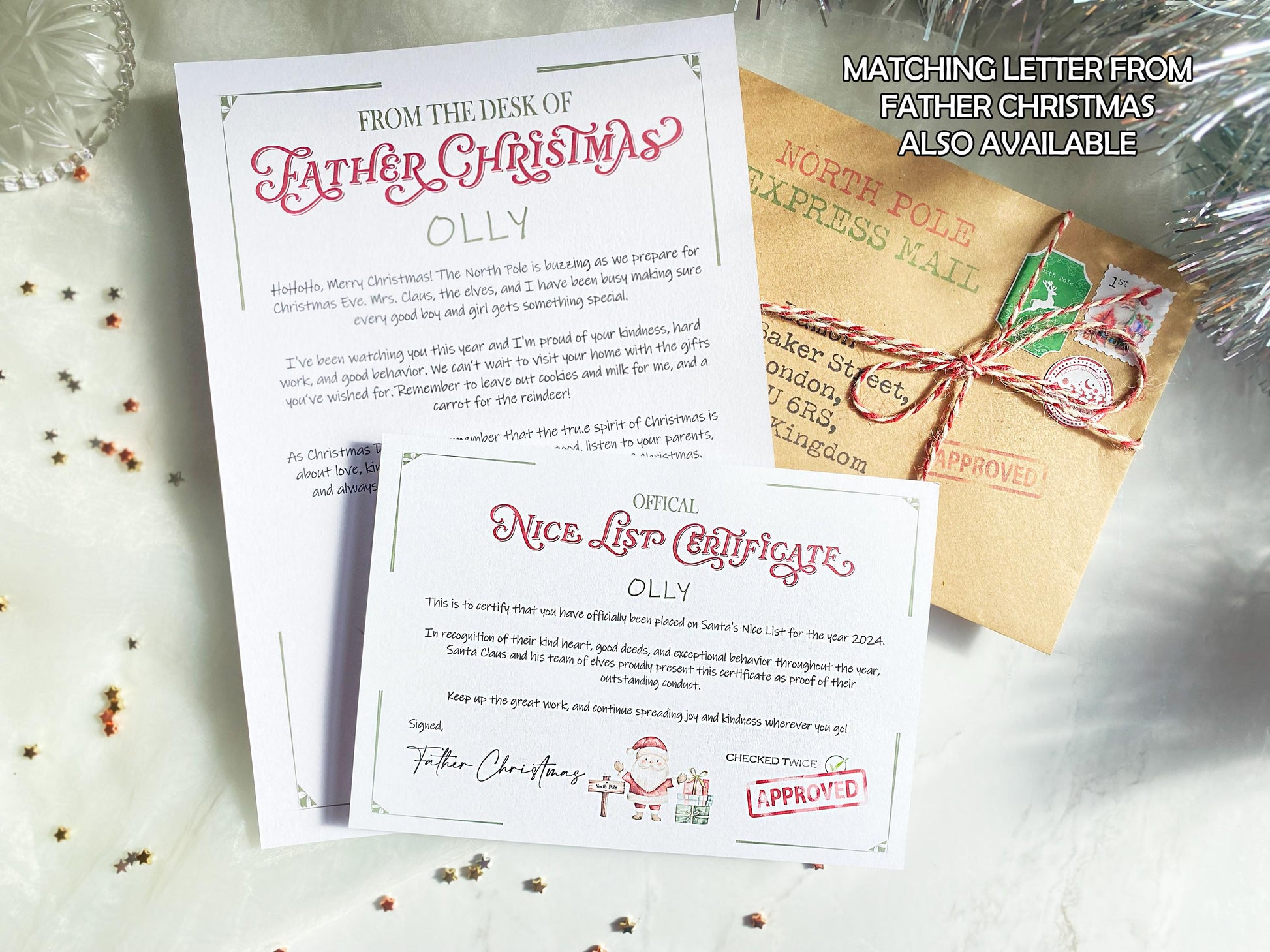 DIY Homemade Letter to Santa, Father Christmas Stamps, North Pole Mail, Present Wish List