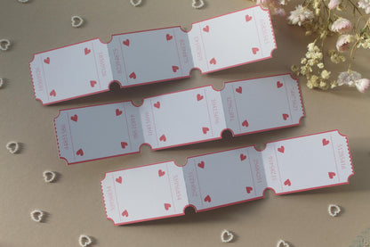 Loves Coupons for Valentine's Day, Customisable & Personalised Vouchers, Arcade Style Tickets