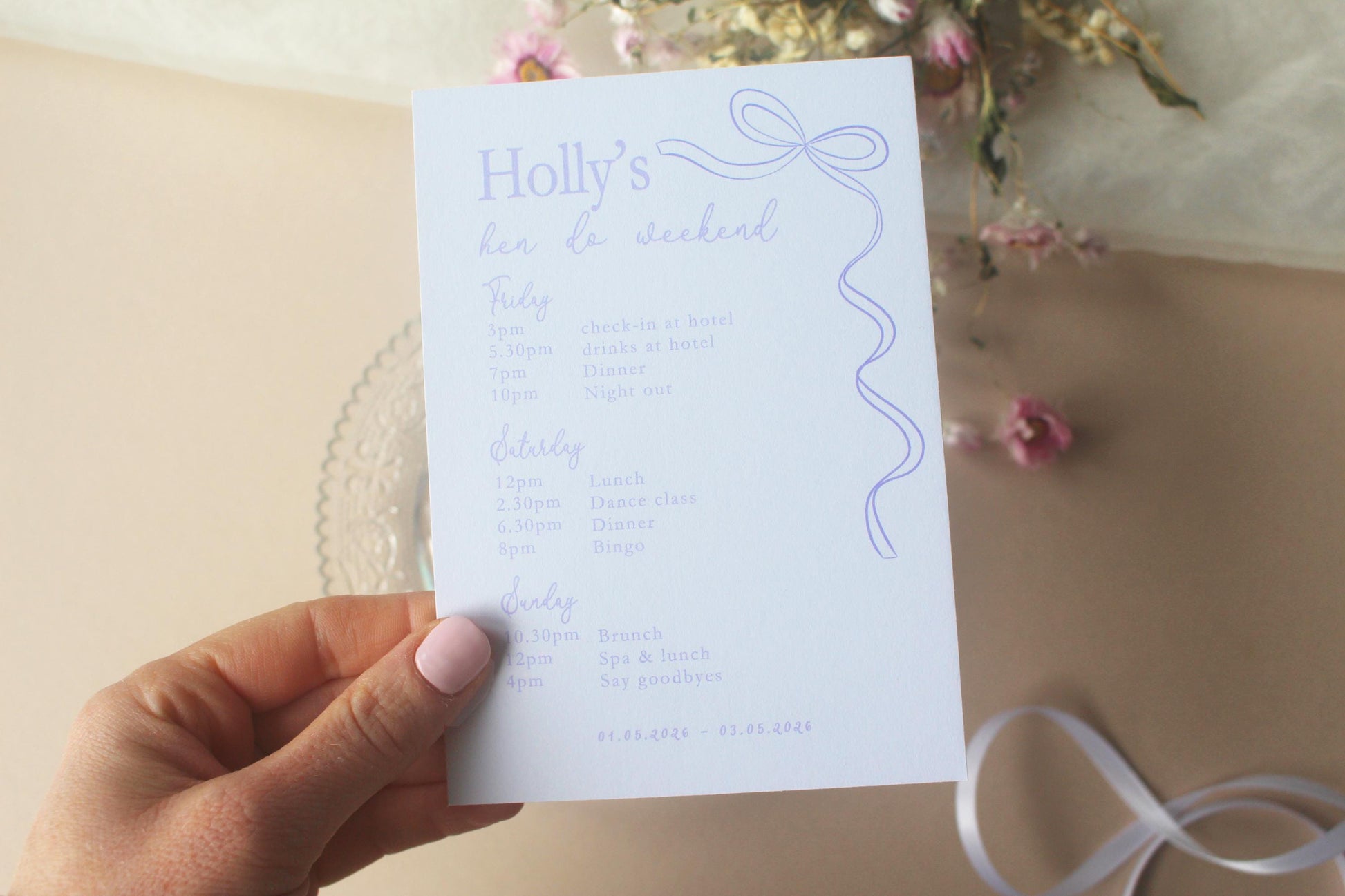 Hen Do Party Itinerary: Ribbon Theme, Bachelorette, Girls Weekend