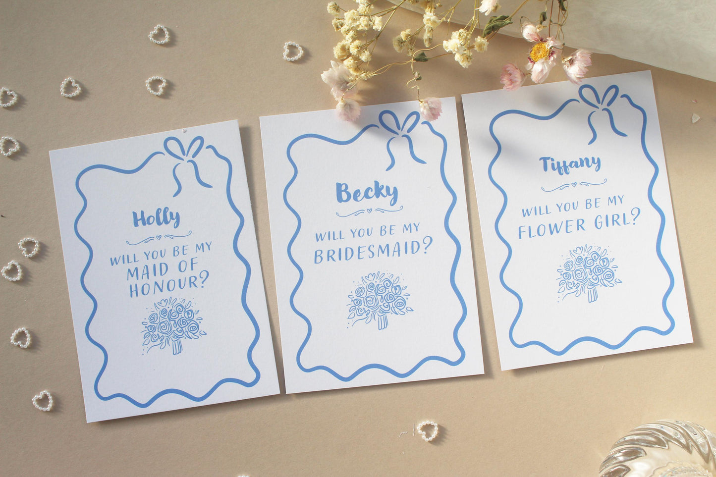 Will You Be My Bridesmaid Proposal Card: Whimsical Bridesmaid, Maid of Honour, Flower Girl