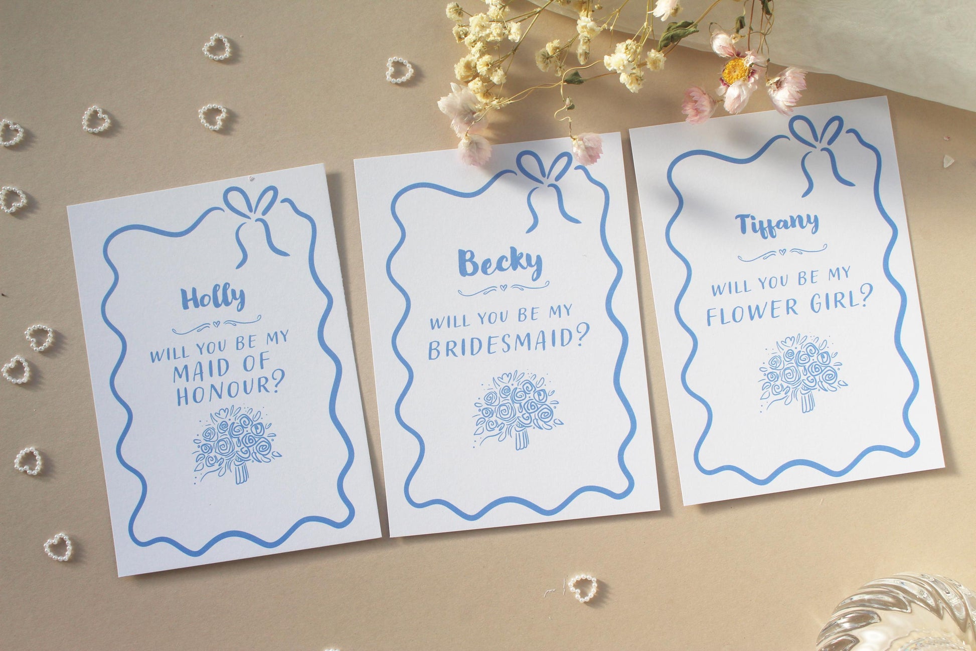 Will You Be My Bridesmaid Proposal Card: Whimsical Bridesmaid, Maid of Honour, Flower Girl