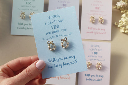 Will You Be My Bridesmaid Proposal Earrings: Proposal Gift, Maid of Honour, Tie the Knot