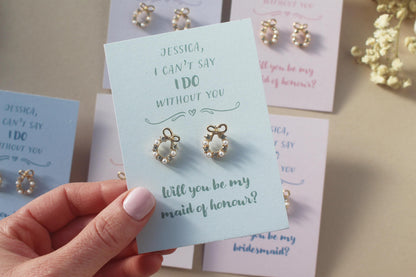 Will You Be My Bridesmaid Proposal Earrings: Proposal Gift, Maid of Honour, Tie the Knot