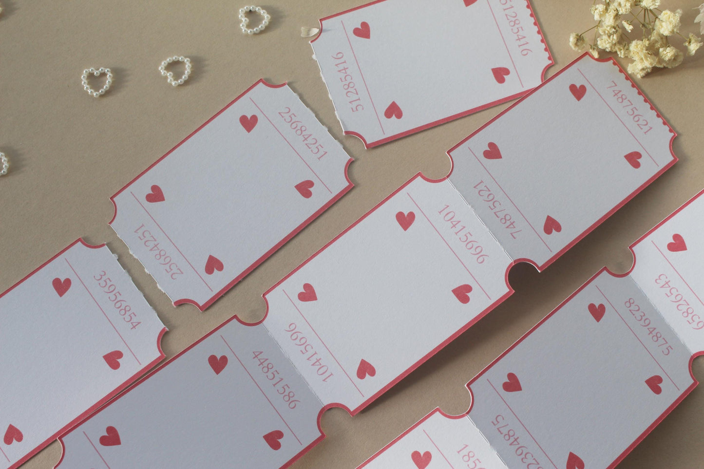 Loves Coupons for Valentine's Day, Customisable & Personalised Vouchers, Arcade Style Tickets