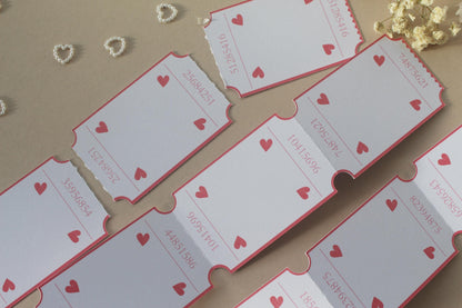 Loves Coupons for Valentine's Day, Customisable & Personalised Vouchers, Arcade Style Tickets