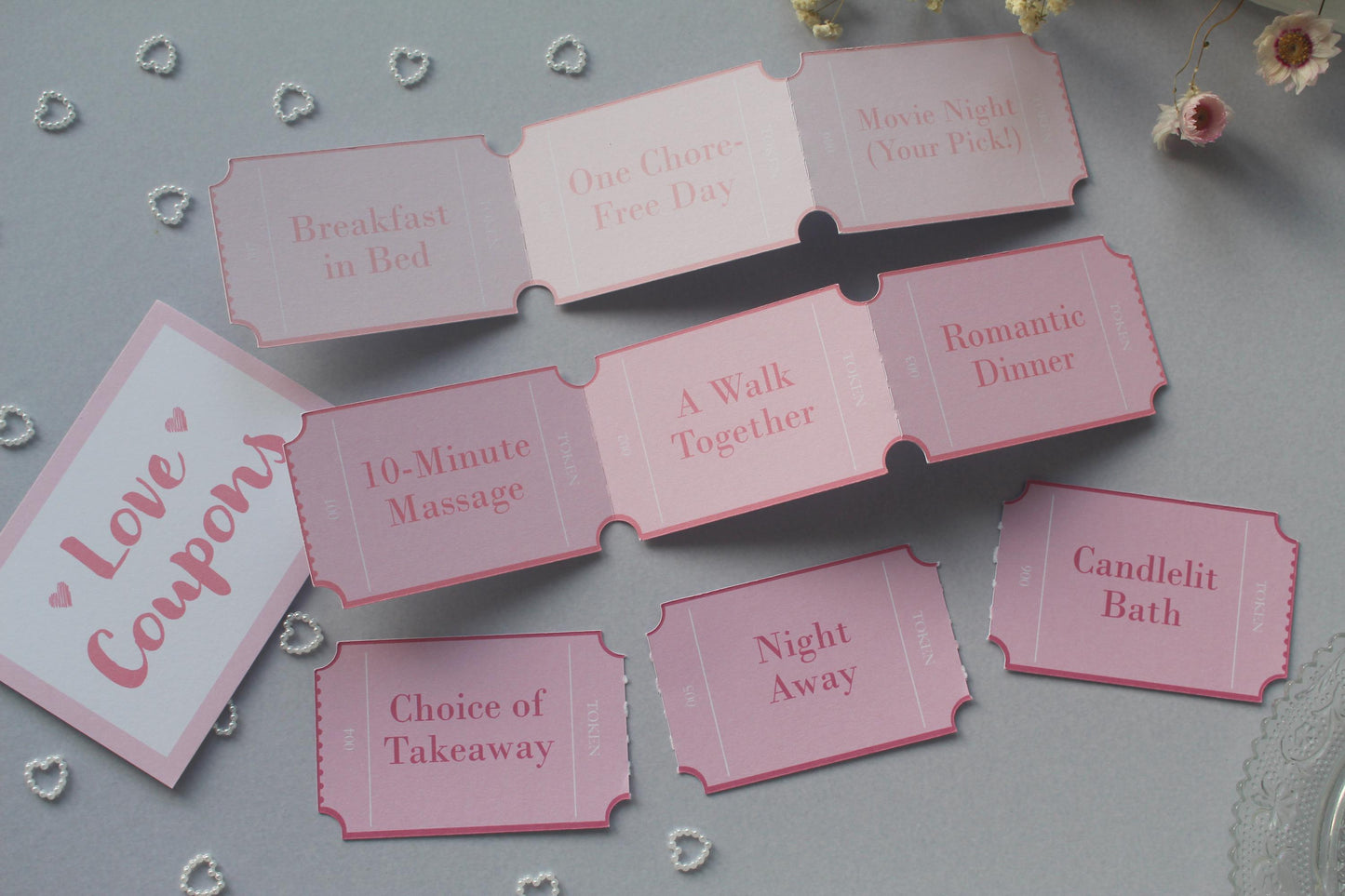 Arcade Style Loves Coupons: Valentine's Day, Personalised Vouchers, Anniversary, Birthday, Gift