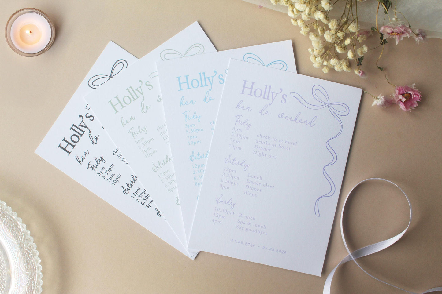 Hen Do Party Itinerary: Ribbon Theme, Bachelorette, Girls Weekend