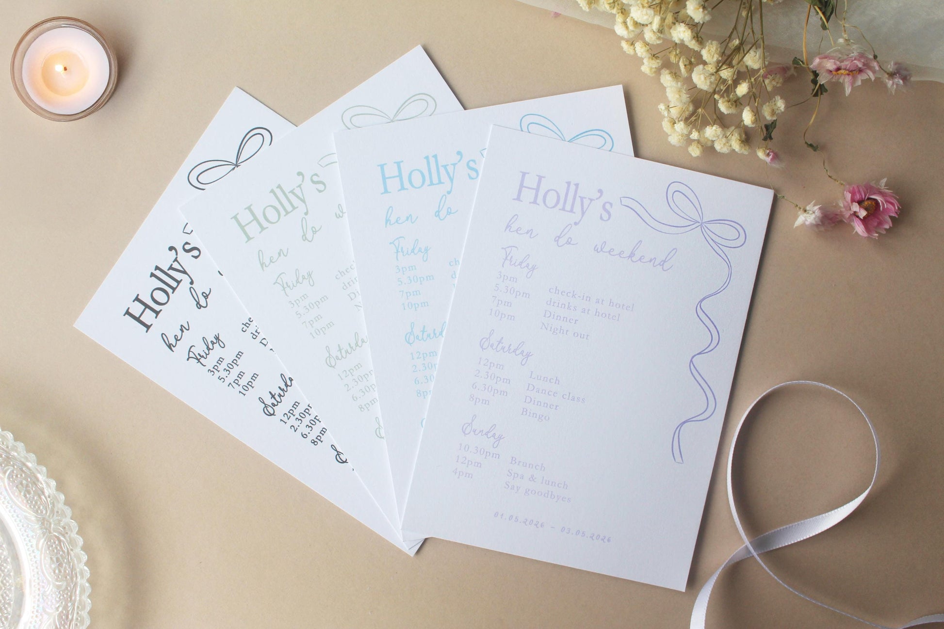 Hen Do Party Itinerary: Ribbon Theme, Bachelorette, Girls Weekend