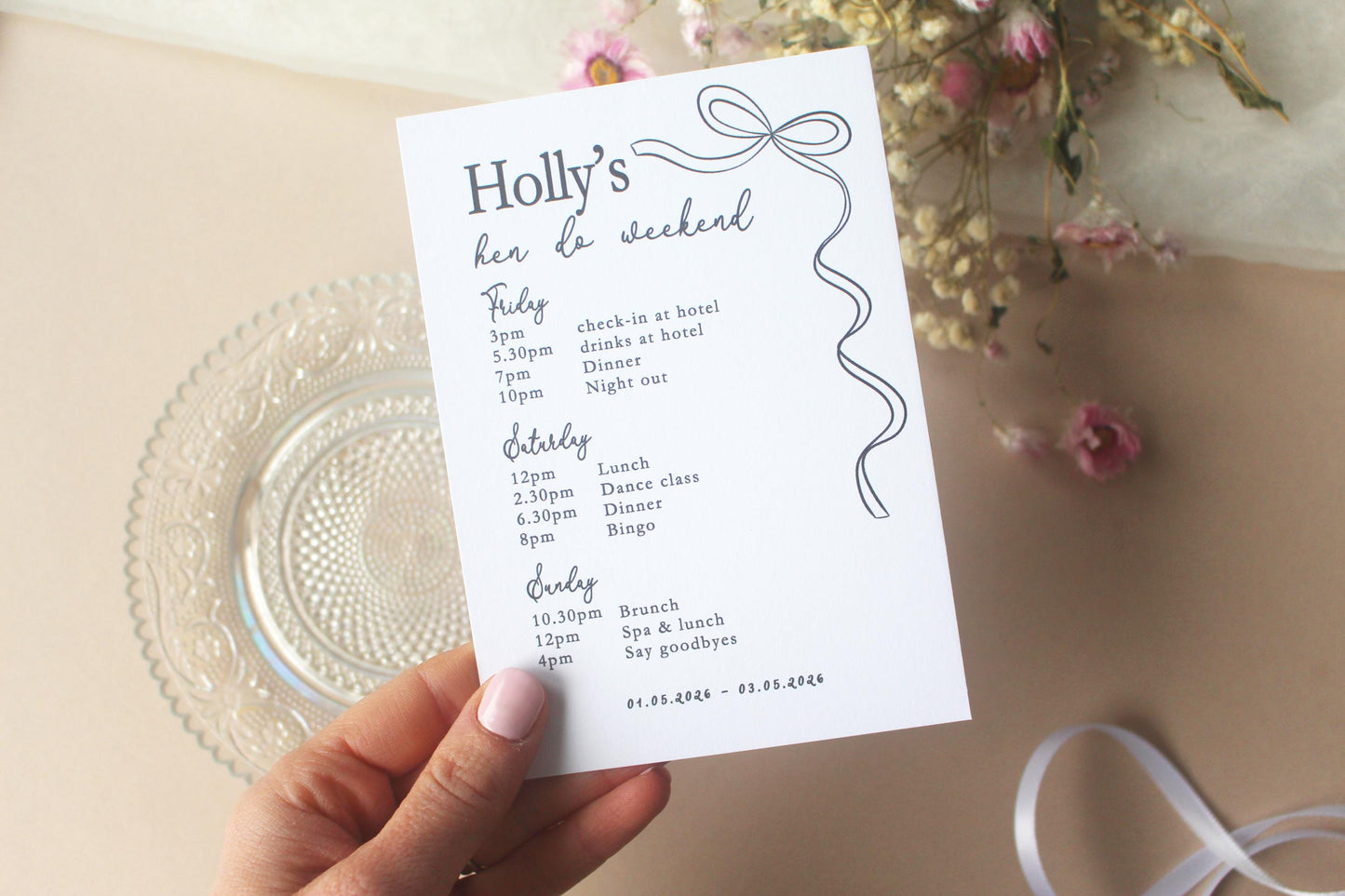Hen Do Party Itinerary: Ribbon Theme, Bachelorette, Girls Weekend