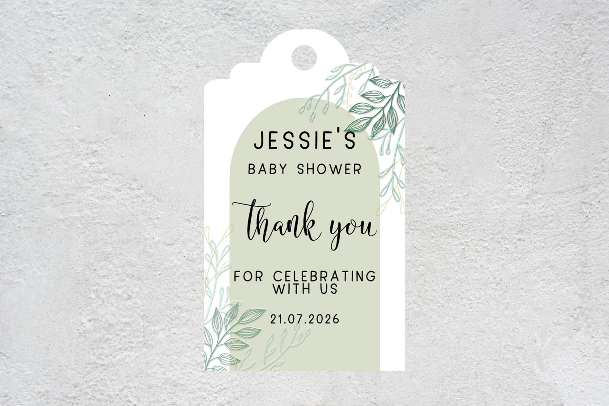 Baby Shower Green Favour Tags: Baby Boy, Mum to Be
