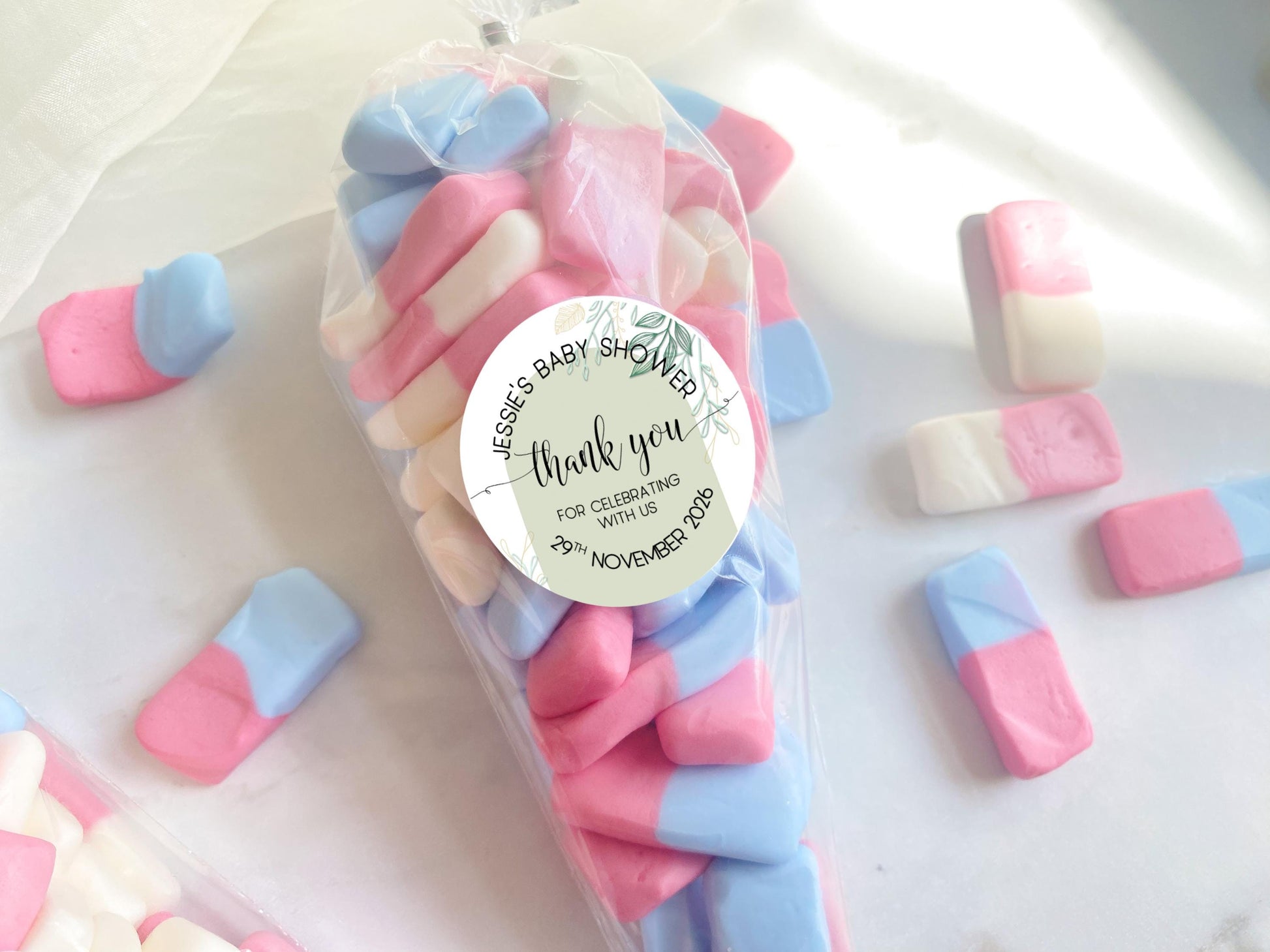 Baby Shower Sticker Favours: Green Baby Shower Decorations, Baby Boy, Mum to be