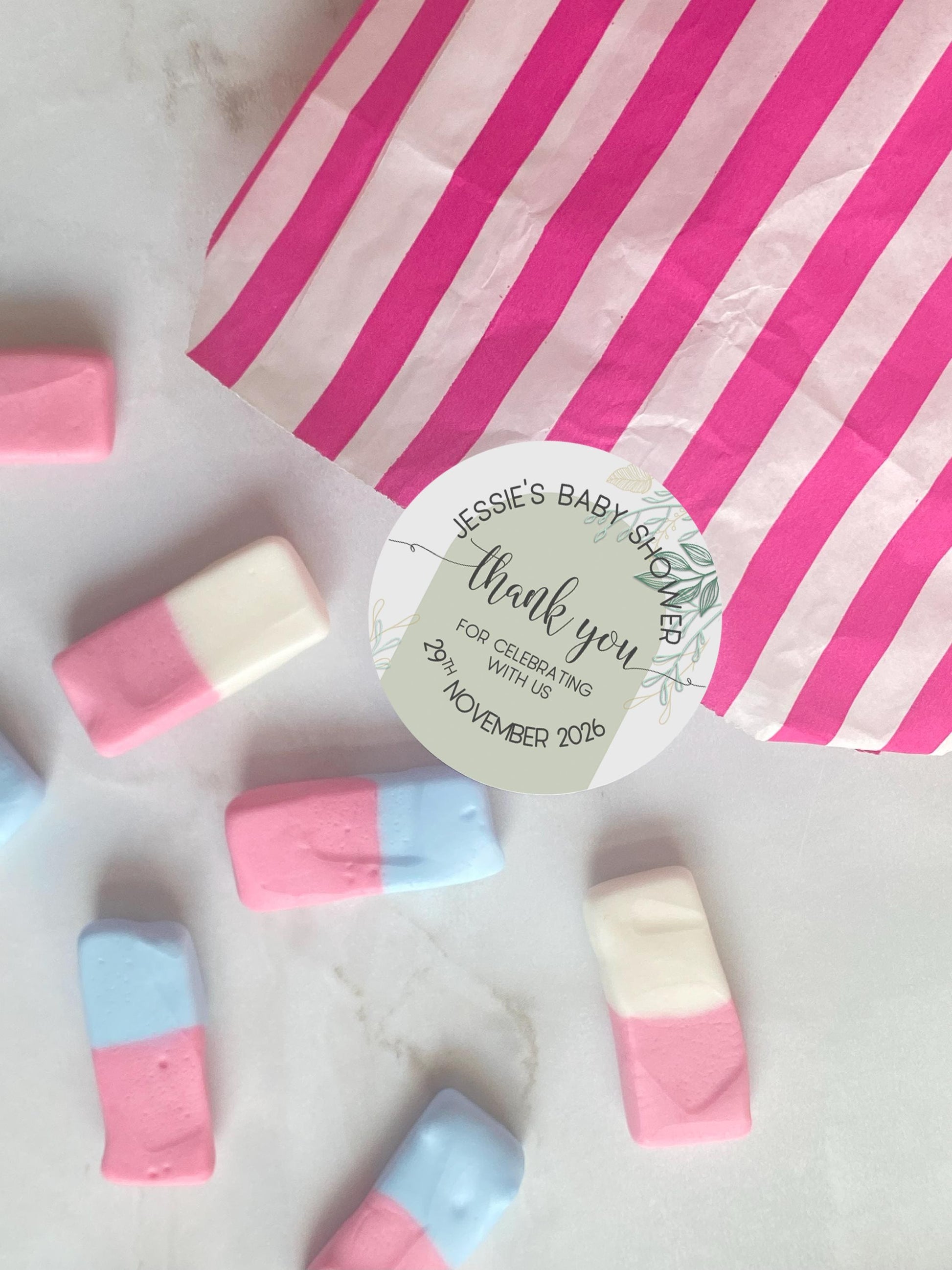 Baby Shower Sticker Favours: Green Baby Shower Decorations, Baby Boy, Mum to be