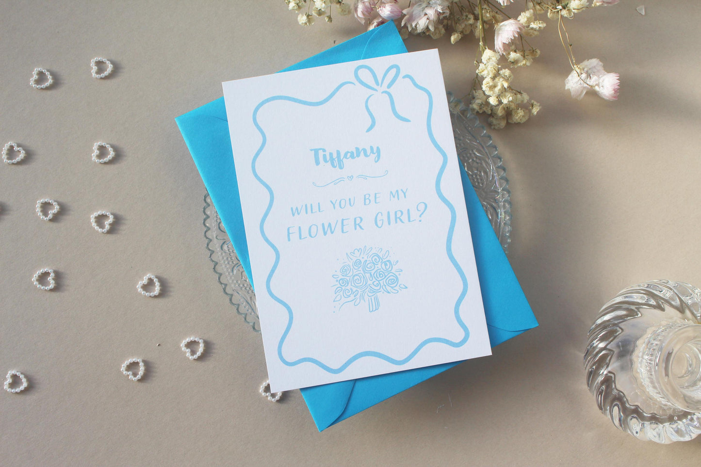 Will You Be My Bridesmaid Proposal Card: Whimsical Bridesmaid, Maid of Honour, Flower Girl