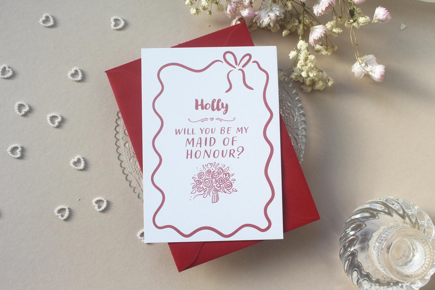 Will You Be My Bridesmaid Proposal Card: Whimsical Bridesmaid, Maid of Honour, Flower Girl