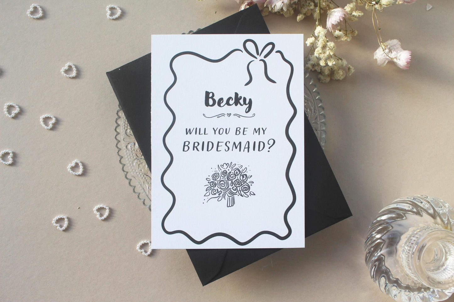 Will You Be My Bridesmaid Proposal Card: Whimsical Bridesmaid, Maid of Honour, Flower Girl
