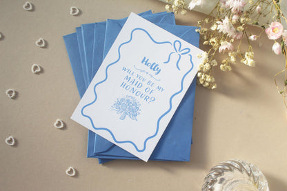 Will You Be My Bridesmaid Proposal Card: Whimsical Bridesmaid, Maid of Honour, Flower Girl