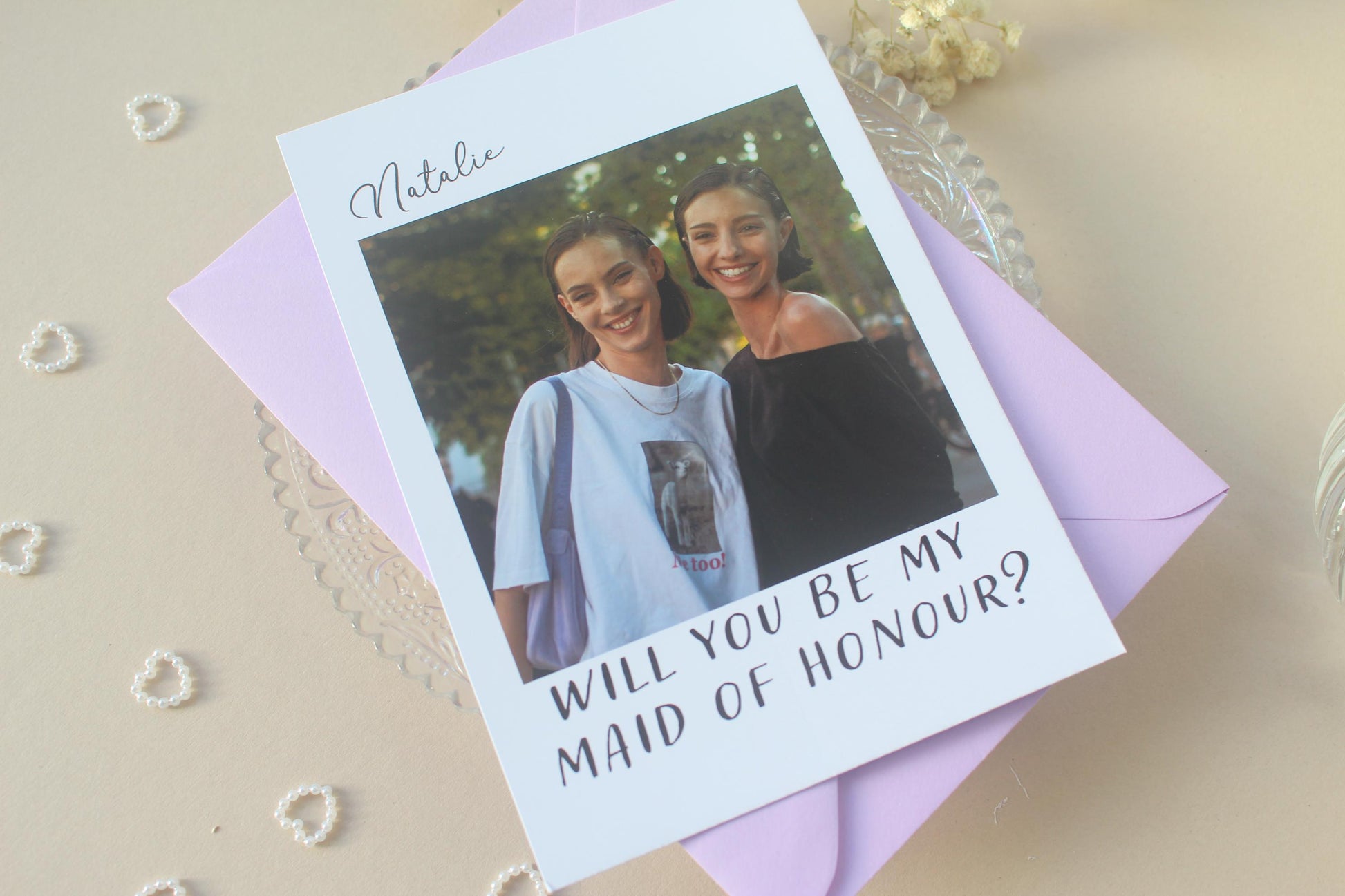 Will You Be My Bridesmaid Proposal Card: Photo Card, Maid of Honour, Flower Girl