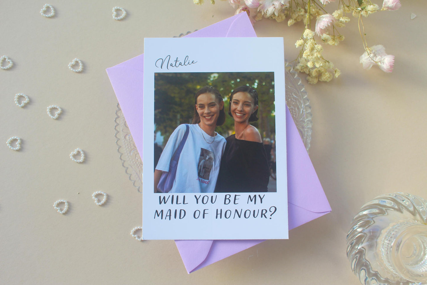 Will You Be My Bridesmaid Proposal Card: Photo Card, Maid of Honour, Flower Girl