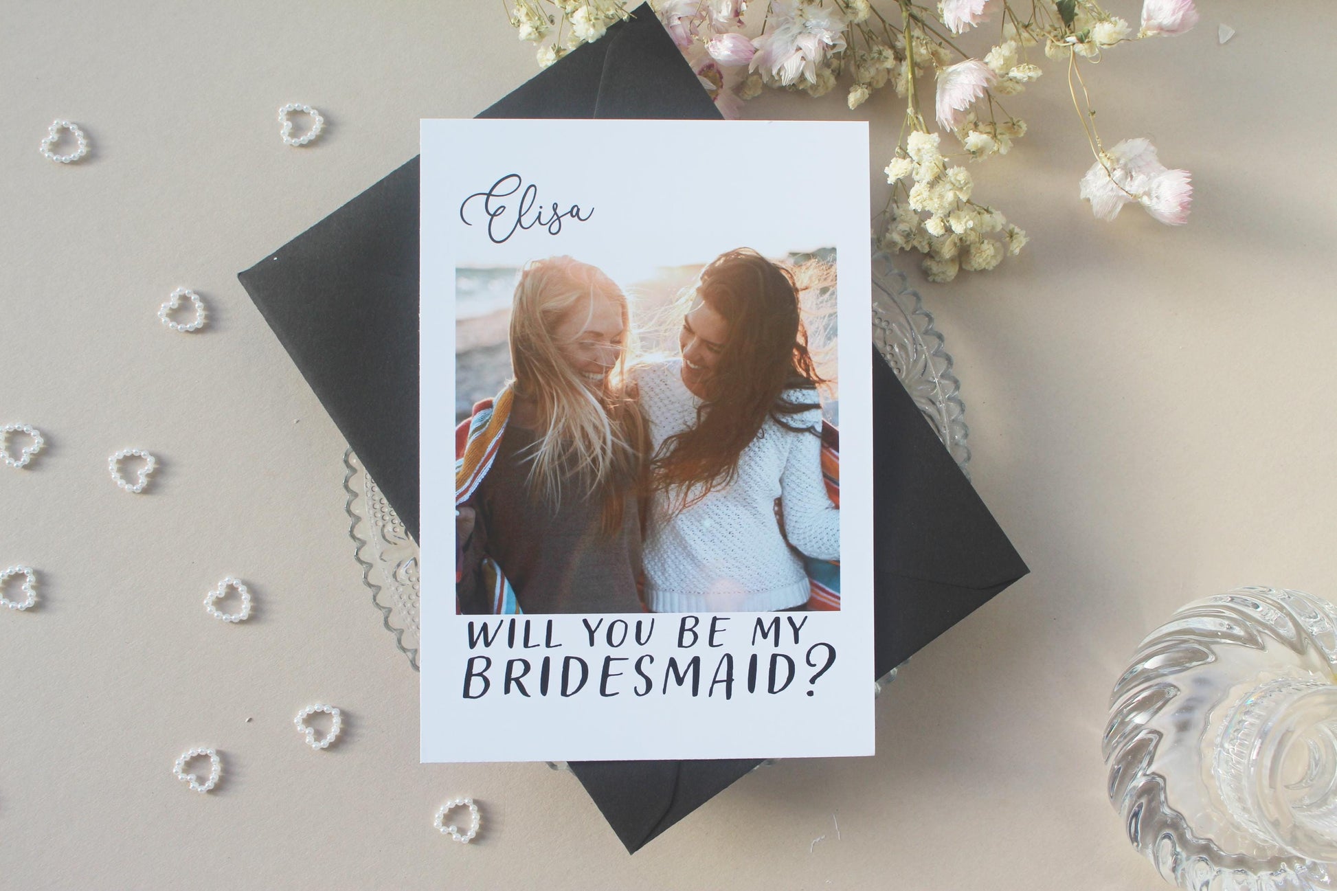 Will You Be My Bridesmaid Proposal Card: Photo Card, Maid of Honour, Flower Girl