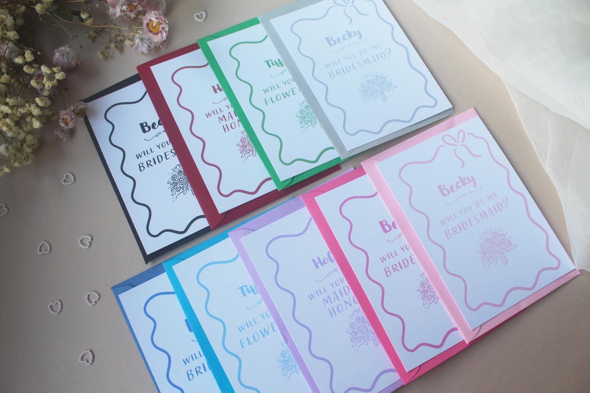 Will You Be My Bridesmaid Proposal Card: Whimsical Bridesmaid, Maid of Honour, Flower Girl