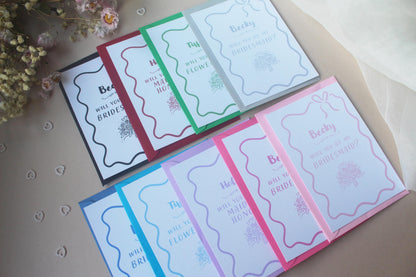 Will You Be My Bridesmaid Proposal Card: Whimsical Bridesmaid, Maid of Honour, Flower Girl