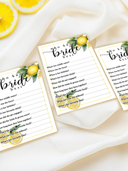 Lemon Theme Hen Party: She found her main squeeze, Bride to be, A6 Card