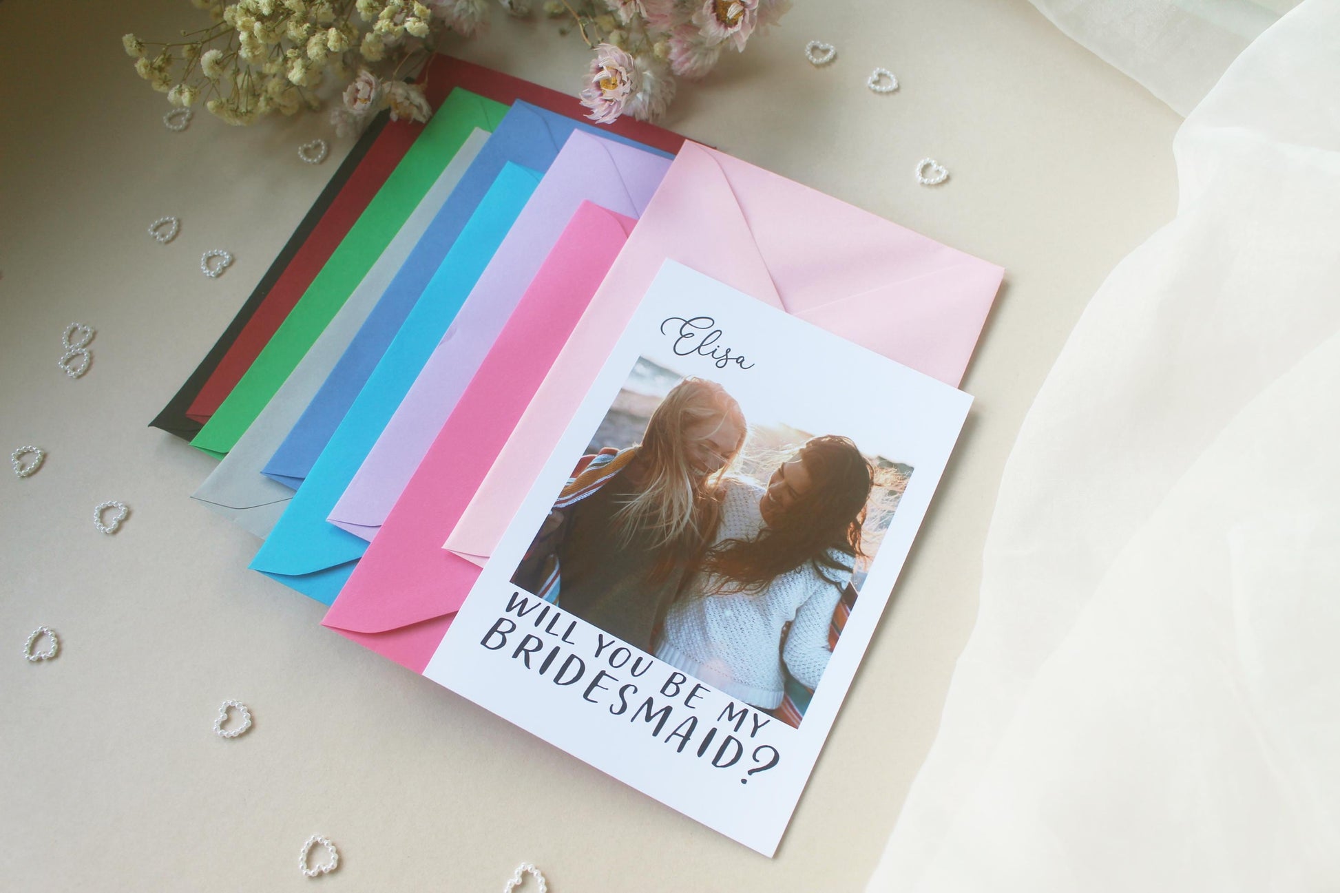 Will You Be My Bridesmaid Proposal Card: Photo Card, Maid of Honour, Flower Girl