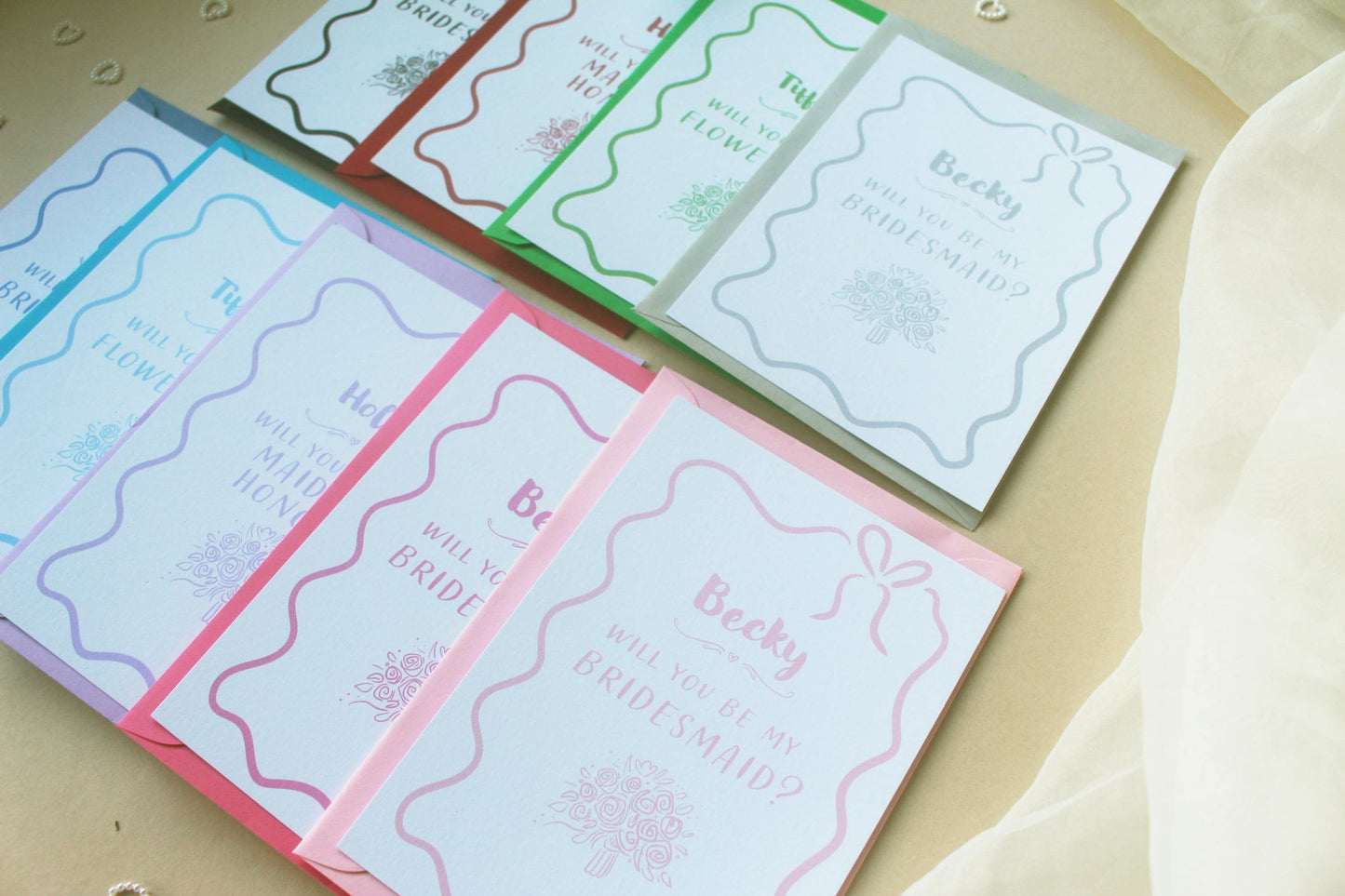 Will You Be My Bridesmaid Proposal Card: Whimsical Bridesmaid, Maid of Honour, Flower Girl