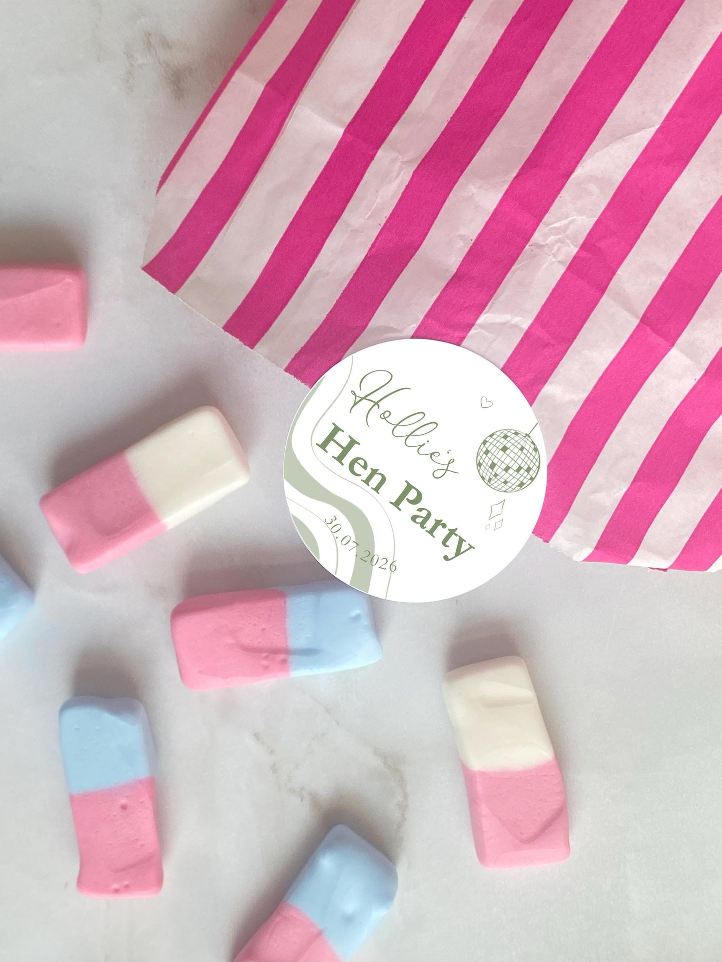 Hen Party Favour Stickers: Last Disco, Dancing Queen, Mamma Mia, Bridal Shower