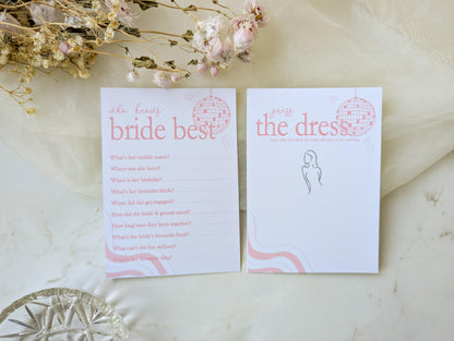Hen Do Party Games Bundle, Last Dance, Bridal Bingo, Advice, Guess the Dress, Would She Rather