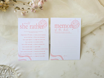 Hen Do Party Games Bundle, Last Dance, Bridal Bingo, Advice, Guess the Dress, Would She Rather