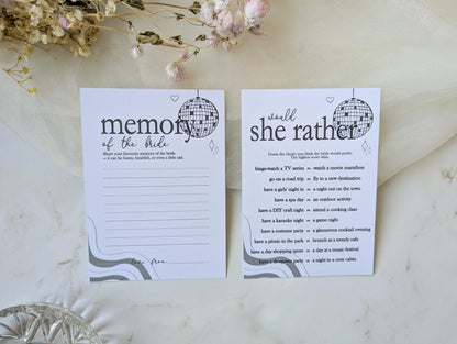 Hen Do Party Games Bundle, Last Dance, Bridal Bingo, Advice, Guess the Dress, Would She Rather
