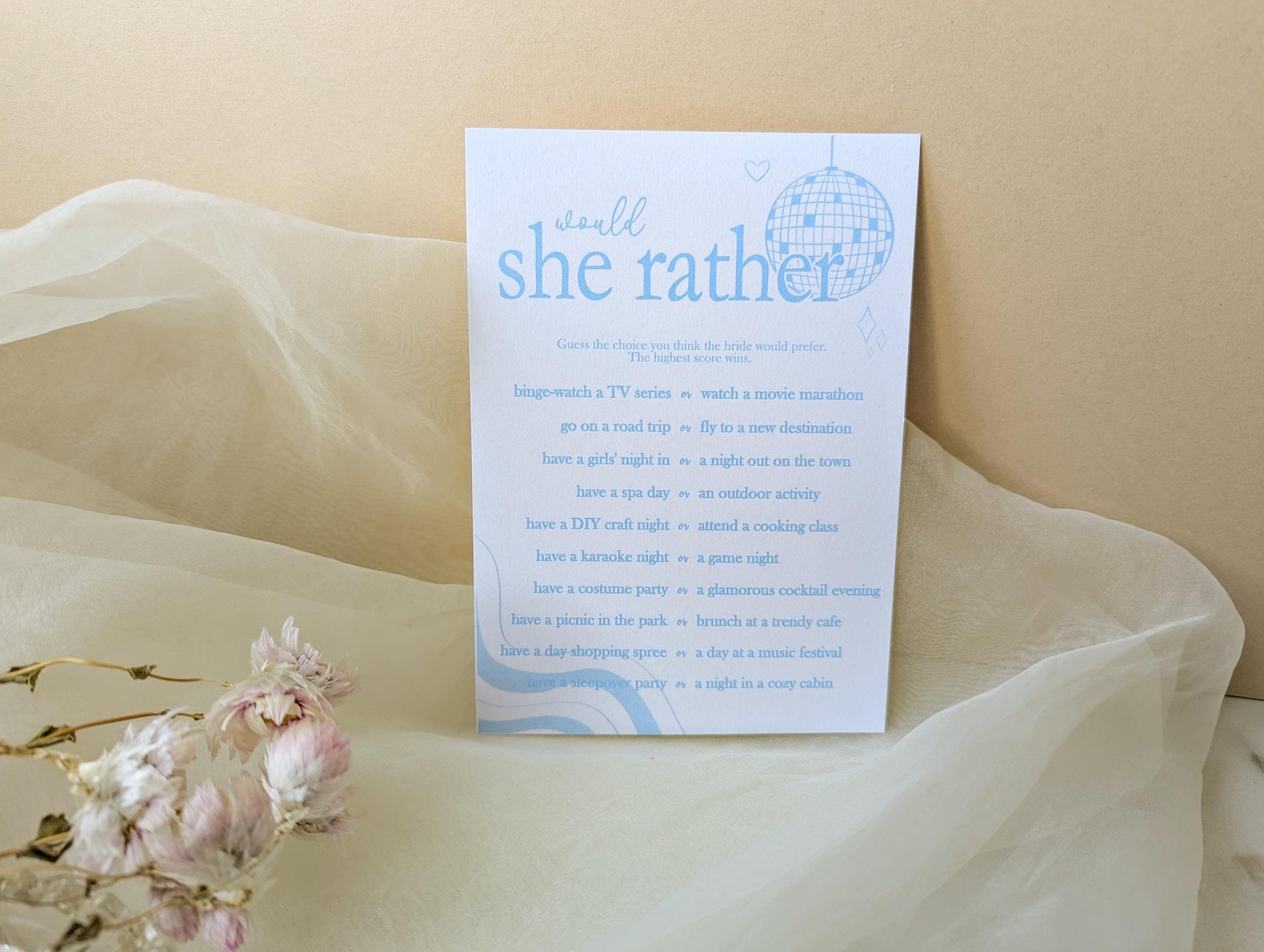 Hen Do Party Games Bundle, Last Dance, Mamma Mia, Bridal Bingo, Advice, Guess the Dress, Would She Rather