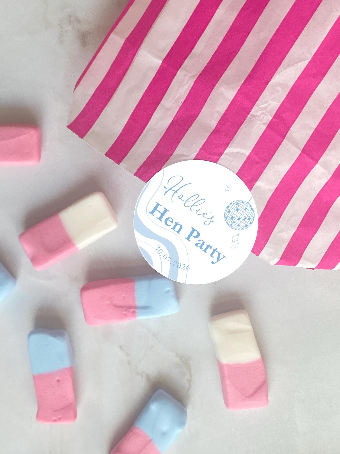 Hen Party Favour Stickers: Last Disco, Dancing Queen, Mamma Mia, Bridal Shower