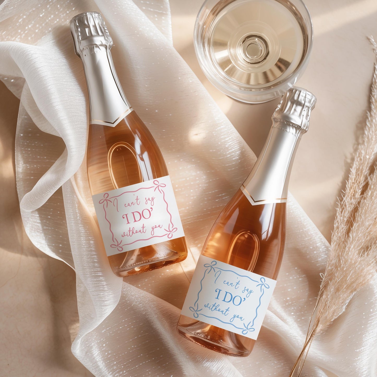 Bridesmaid Mini Prosecco Labels; Hen Party Stickers, She's Tying The Knot, Champagne Bottle Labels
