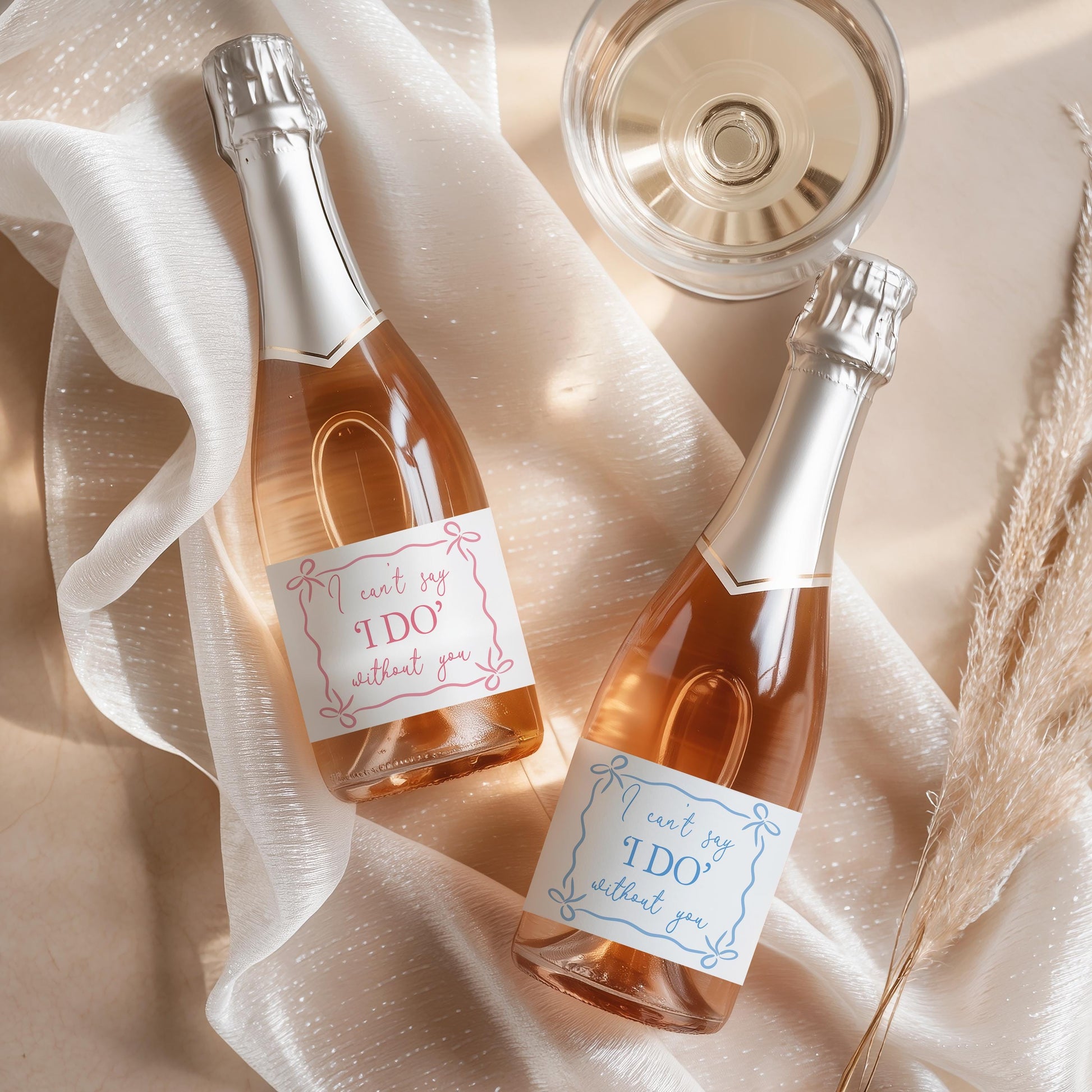 Bridesmaid Mini Prosecco Labels; Hen Party Stickers, She's Tying The Knot, Champagne Bottle Labels