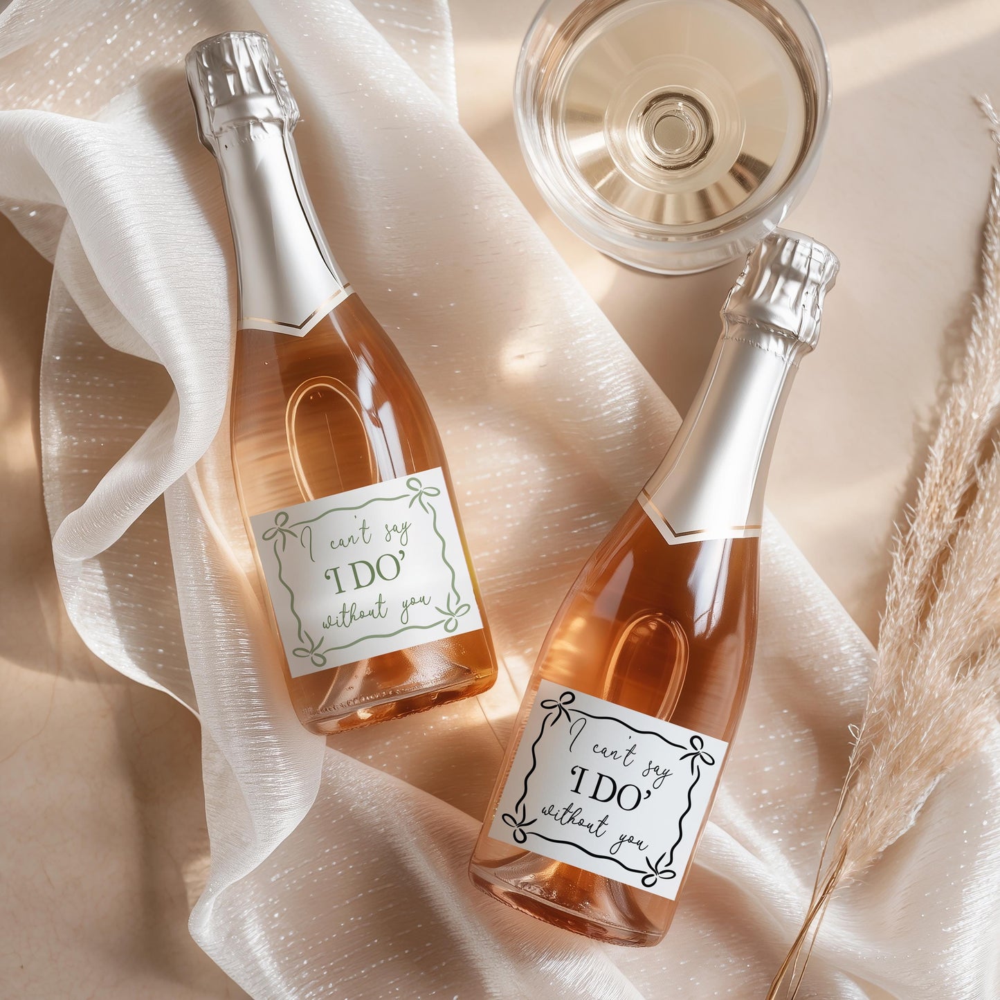Bridesmaid Mini Prosecco Labels; Hen Party Stickers, She's Tying The Knot, Champagne Bottle Labels