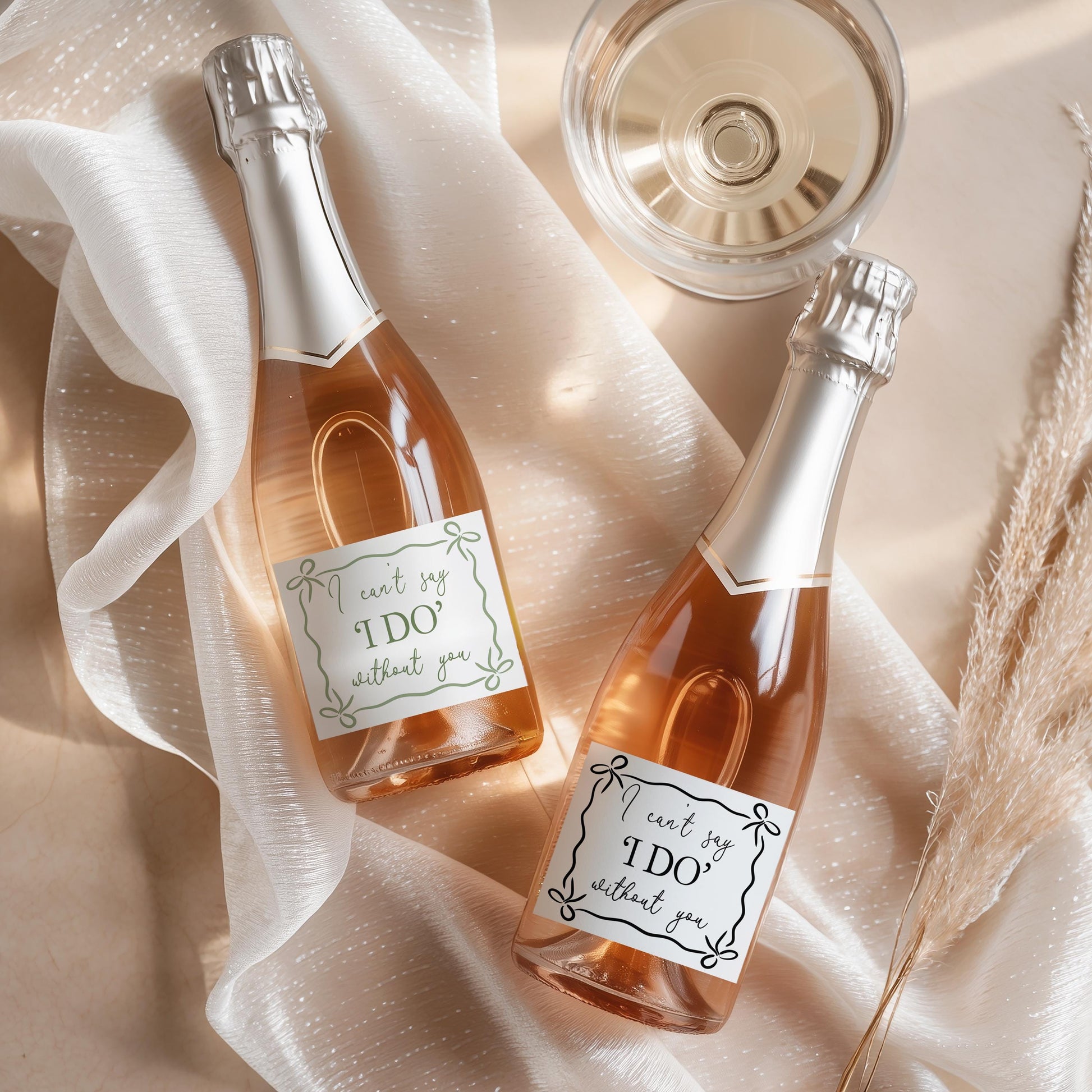 Bridesmaid Mini Prosecco Labels; Hen Party Stickers, She's Tying The Knot, Champagne Bottle Labels