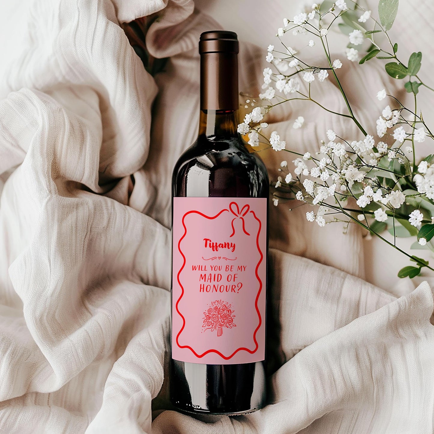 Bridesmaid Proposal Labels Personalised; Maid of Honour Stickers, Will you be my Bridesmaid