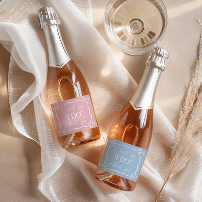 Bridesmaid Mini Prosecco Labels; Hen Party Stickers, She's Tying The Knot, Champagne Bottle Labels