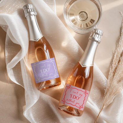 Bridesmaid Mini Prosecco Labels; Hen Party Stickers, She's Tying The Knot, Champagne Bottle Labels