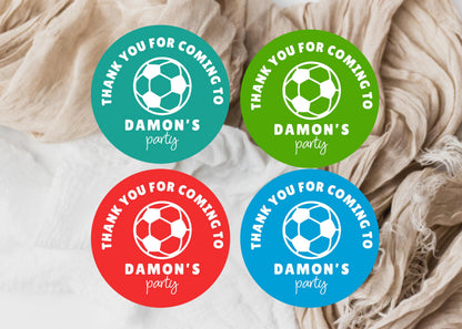 Personalised Birthday Party Stickers, Football, Children's Sweet Cones, Favours