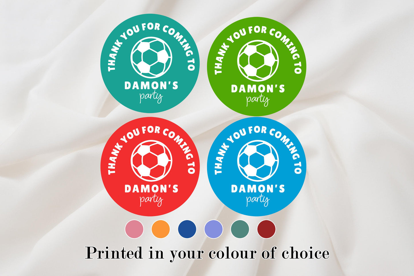 Personalised Birthday Party Stickers, Football, Children's Sweet Cones, Favours