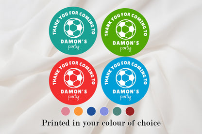 Personalised Birthday Party Stickers, Football, Children's Sweet Cones, Favours