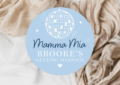 Mamma Mia Hen Party Stickers, Disco Theme, Bridal Shower Favour Stickers, ABBA