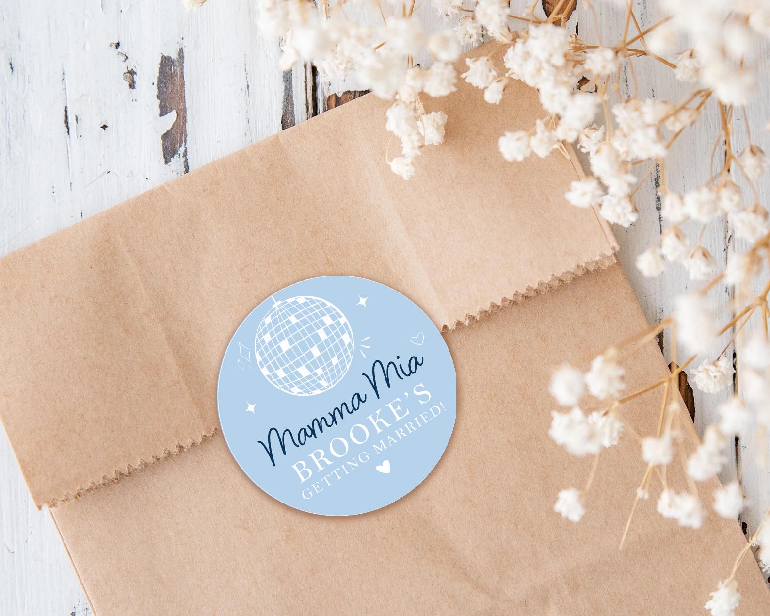 Mamma Mia Hen Party Stickers, Disco Theme, Bridal Shower Favour Stickers, ABBA
