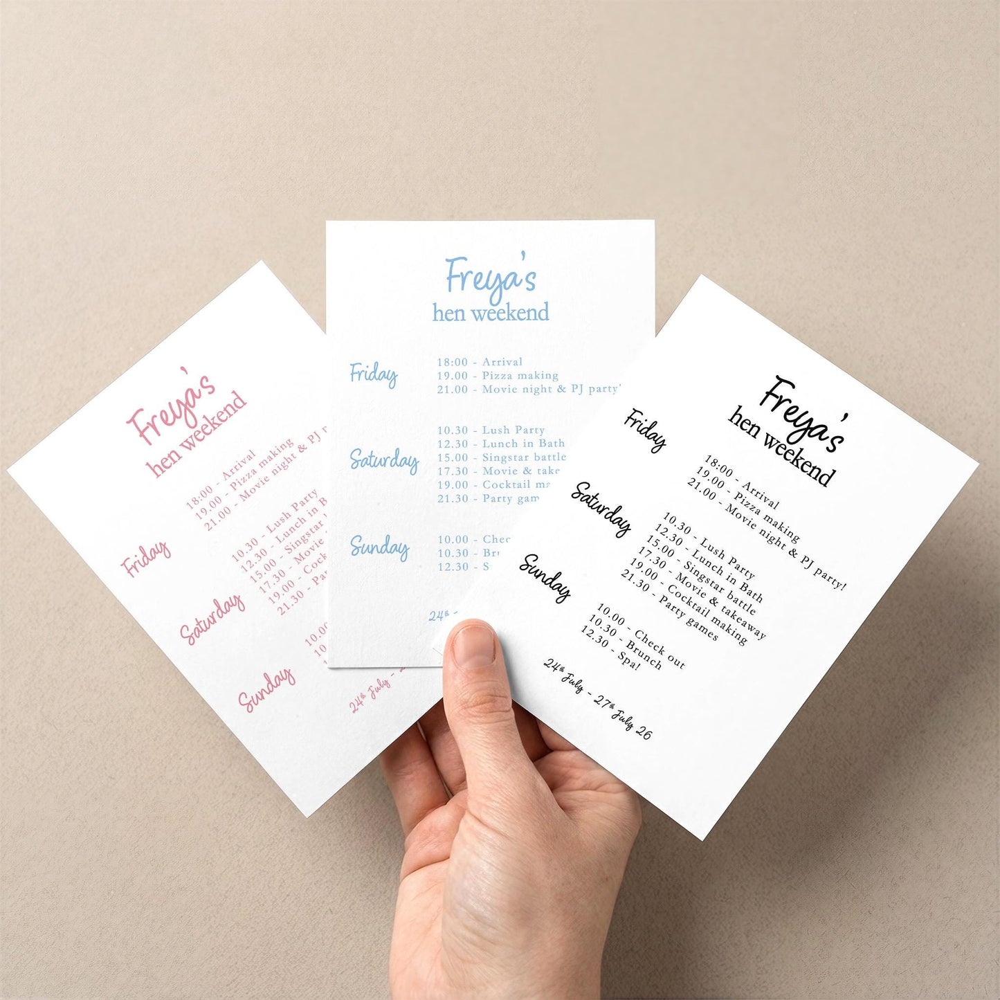 Hen Do Party Itinerary: Bachelorette, Girls Weekend, Minimal, Hen Goody Bag