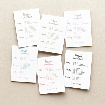 Hen Do Party Itinerary: Bachelorette, Girls Weekend, Minimal, Hen Goody Bag