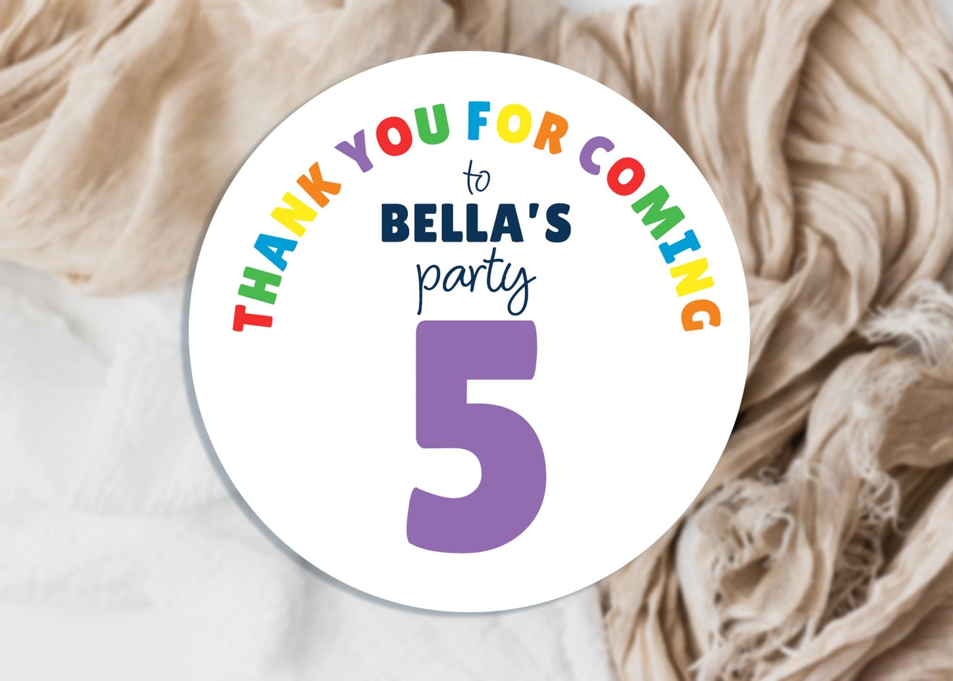 Personalised Birthday Party Stickers, Thank You, Age, Children's Bag Labels