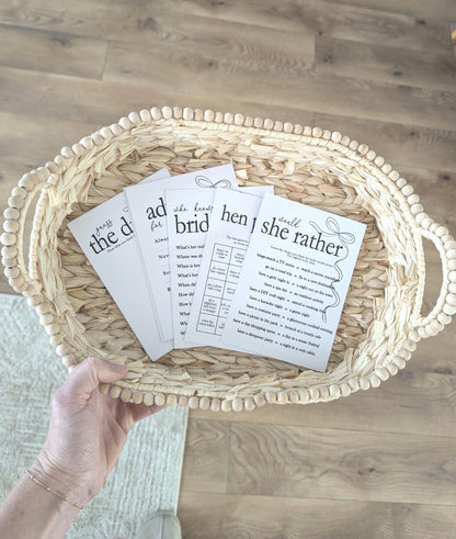 Black Bow Baby Shower Bundle, Minimalist, Neutral Baby Shower, Mum To Be, Printed A6